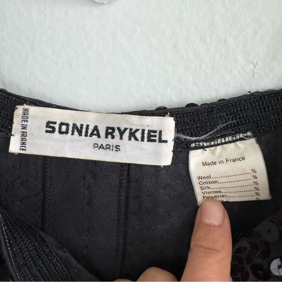 Vintage Sonia Rykiel Paris Spaghetti Strap Sequin Mini Dress Size XS - Picture 10 of 11
